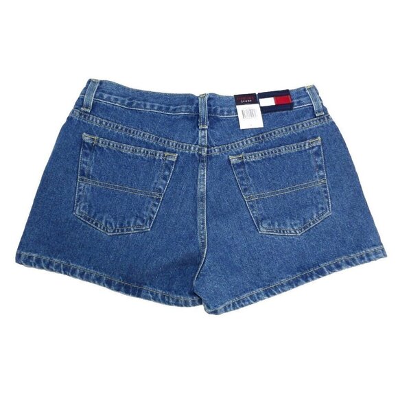 TOMMY HILFIGHER Hipster Short Shorts 100% cotton blue denim junior's size 9 NEW - Picture 1 of 3